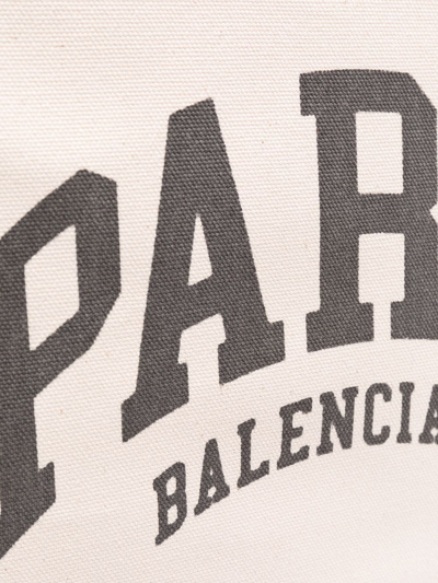 Shop Balenciaga Cities Paris Tote Bag In Nude