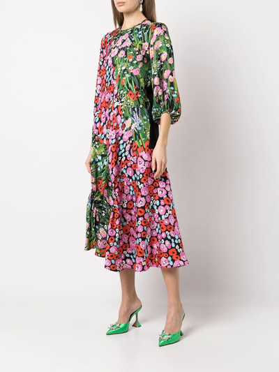 Shop Brøgger Lottie Poppy-print Silk Dress In Mehrfarbig