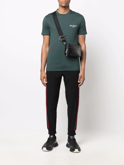 Balmain Logo-print Regular-fit Cotton-jersey T-shirt In Green