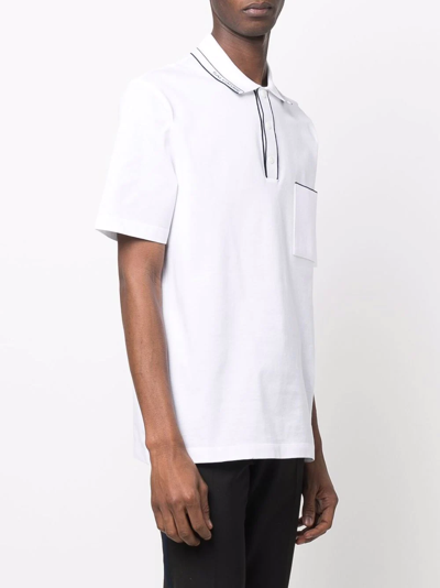 Shop Ferragamo Logo-collar Polo Shirt In White