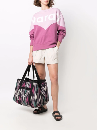 Shop Isabel Marant Étoile Patterned Jacquard Shoulder Bag In Violett