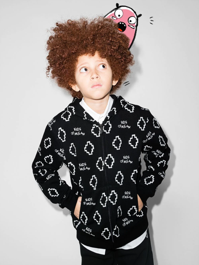 Marcelo Burlon County Of Milan All-over Logo-print Hoodie In Black