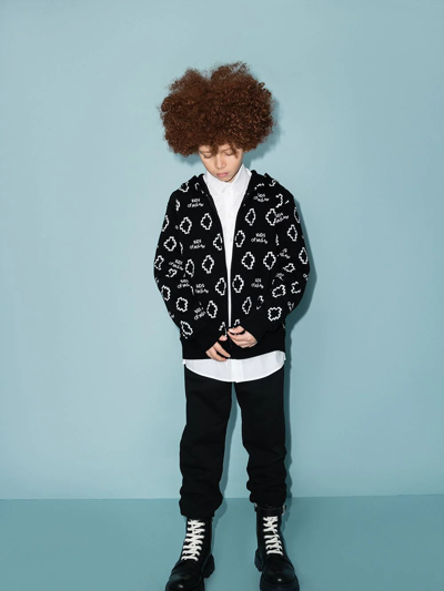 Marcelo Burlon County Of Milan All-over Logo-print Hoodie In Black