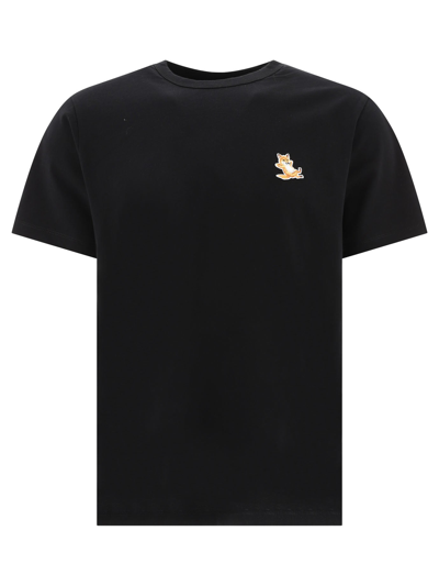 Shop Maison Kitsuné "chillax Fox" T-shirt In Black  