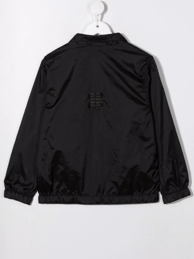 Shop Givenchy Embroidered-logo Zip-up Jacket In Black