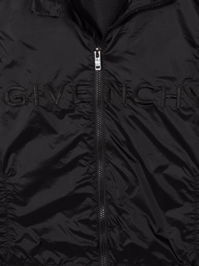 Shop Givenchy Embroidered-logo Zip-up Jacket In Black