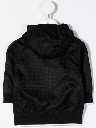 Shop Givenchy Logo Print Hooded Jacket In Black