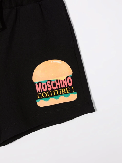 Shop Moschino Logo-print Drawstring Shorts In Black