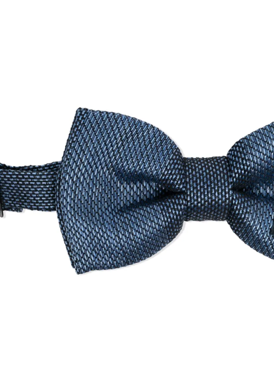 Shop Fay Woven Embroidered-logo Bow Tie In Blue
