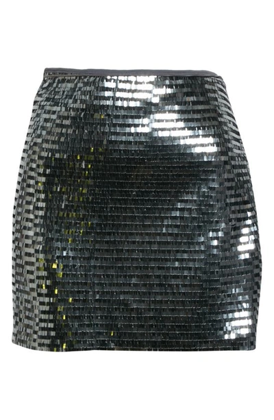 Shop Oseree Sequin Swim Cover-up Wrap Skirt In Silver