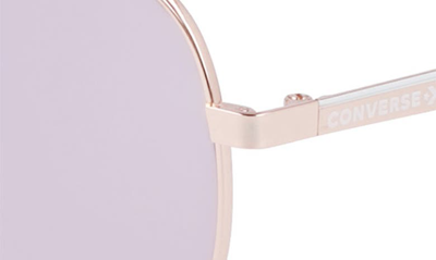 Shop Converse Elevate 58mm Aviator Sunglasses In Shiny Rose Gold