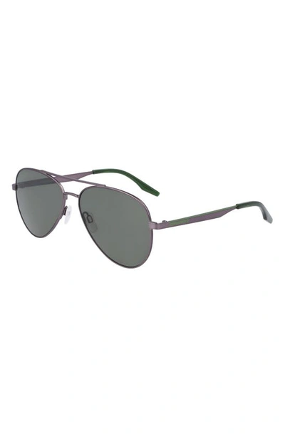 Shop Converse Elevate 58mm Aviator Sunglasses In Satin Gunmetal