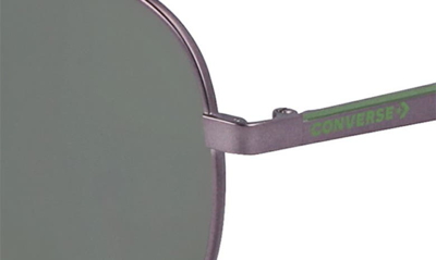 Shop Converse Elevate 58mm Aviator Sunglasses In Satin Gunmetal