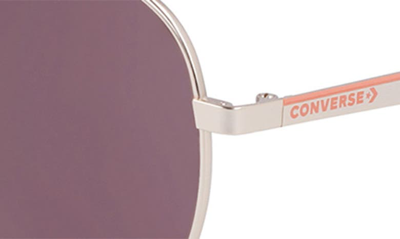 Shop Converse Elevate 58mm Aviator Sunglasses In Satin Gold