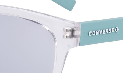 Shop Converse 53mm Rectangular Sunglasses In Crystal Clear
