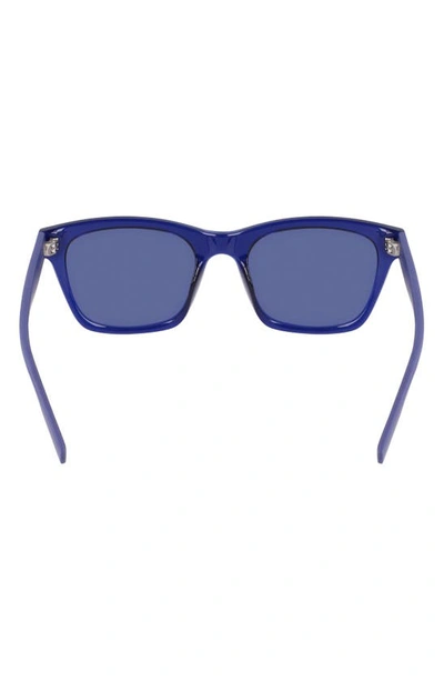 Shop Converse 53mm Rectangular Sunglasses In Crystal Midnight Navy