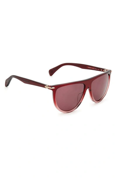 Shop Rag & Bone 57mm Polarized Flat Top Sunglasses In Brown / Brown