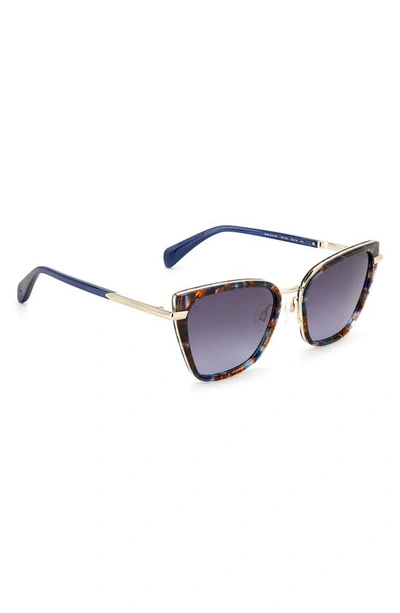 Shop Rag & Bone 56mm Gradient Cat Eye Sunglasses In Blue Havana / Grey Shaded