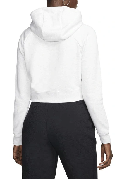 Shop Nike Sportswear Essential Crop Hoodie In Birch Heather/ Black