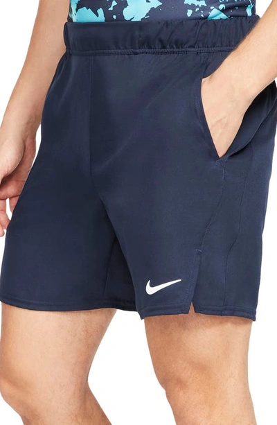 Shop Nike Court Victory Athletic Shorts In Obsidian/ White