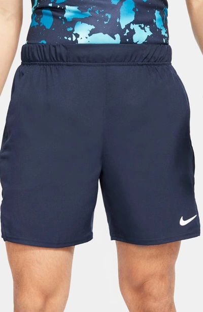 Shop Nike Court Victory Athletic Shorts In Obsidian/ White