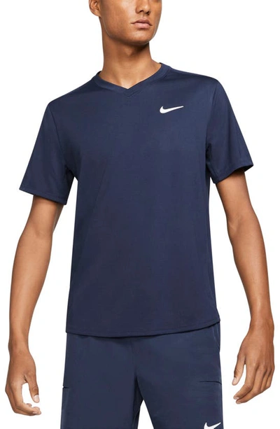 Nike Men's Court Dri-fit Victory Tennis Top In Blue | ModeSens