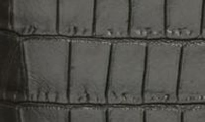 Shop Saint Laurent Croc Embossed Flip Card Case With Lanyard In Black