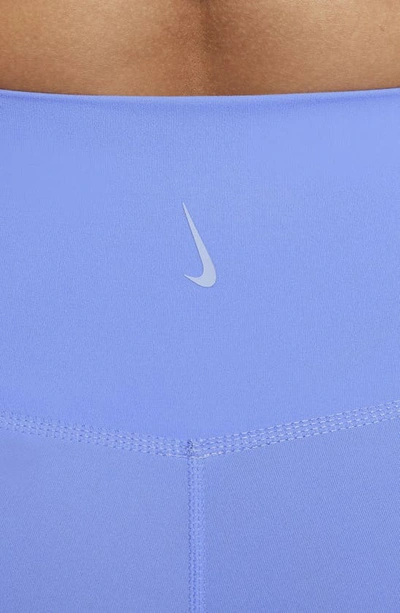Shop Nike Yoga Luxe Tight Shorts In Royal Pulse/aluminum