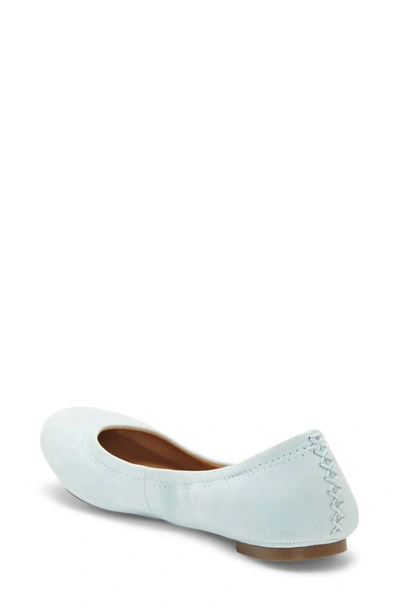 Shop Lucky Brand 'emmie' Flat In Blue Glow Leather