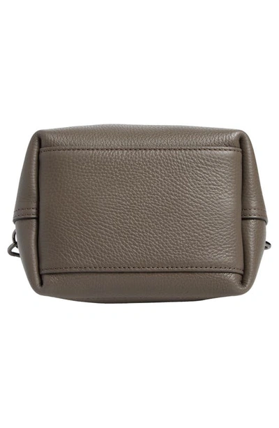 Shop Longchamp Roseau Essential Leather Bucket Bag In Grey