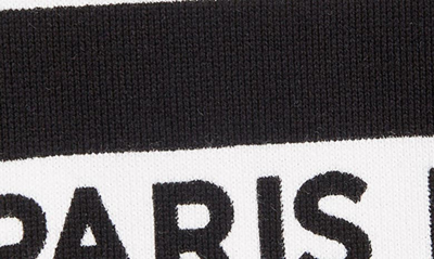 Shop Balmain Stripe Logo Hoodie In Eab Noir/ Blanc