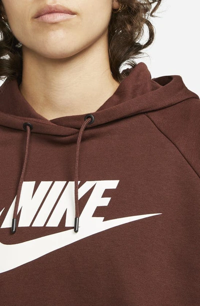 Shop Nike Sportswear Essential Crop Hoodie In Bronze Eclipse/ White