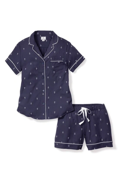 Shop Petite Plume Portsmouth Anchor Short Pajamas In Navy
