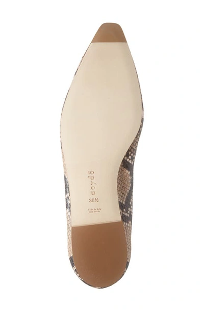 Shop Aeyde Betty Pointed Toe Flat In Snake Print Natural