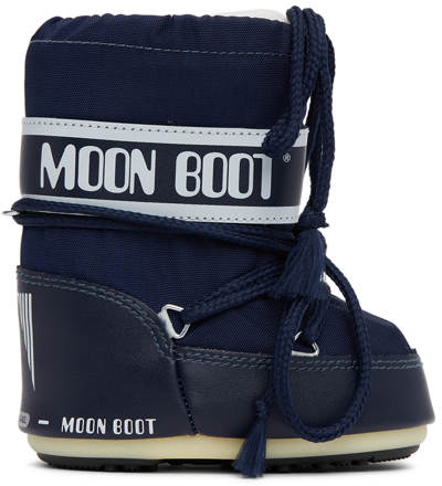 Shop Moon Boot Baby Navy Mini Icon Snow Boots In 57001 Blue