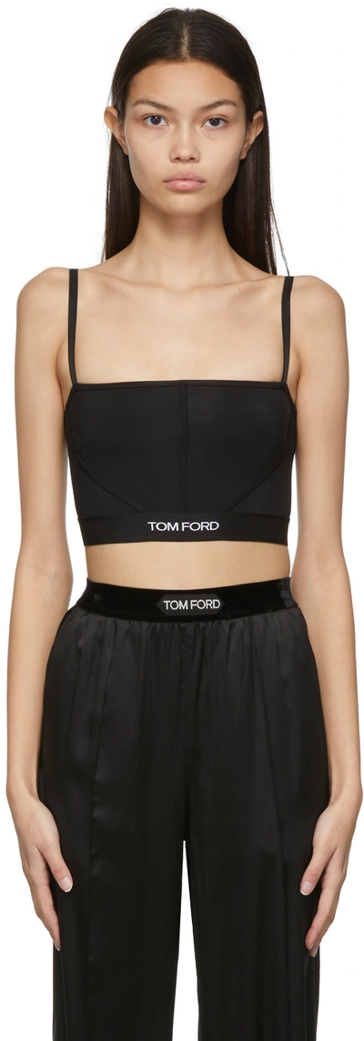 Tom Ford Logo Underband Bralette Top In Black