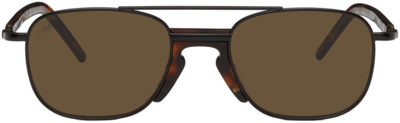 Shop Akila Tortoiseshell Task Force Sunglasses In Tortoise Frame / Dk