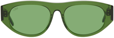 Shop Akila Green Bricks & Wood Edition Halldale Sunglasses In Moss Frame / Moss Le