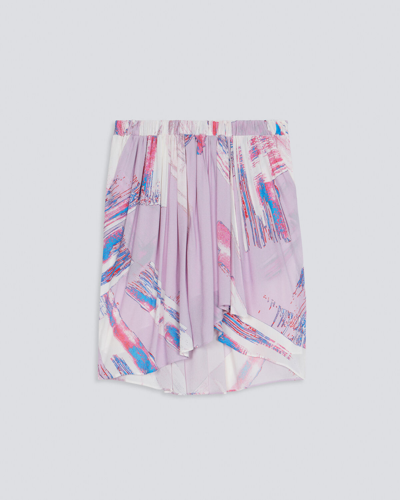 Shop Iro Ashbur Printed Mini Skirt In Multico Light Ivory Pink