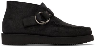 Shop Engineered Garments Black Sebago Edition Suede Ring Desert Boots In 005 Black