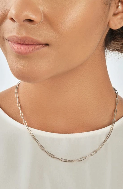 Sterling Forever Small Link Necklace In Silver
