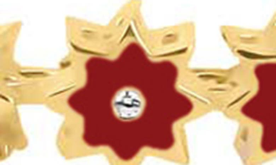 Gabi Rielle 14k Gold Plated Sterling Silver & Enamel Crystal Red Star Pull Cord Bracelet In Gold