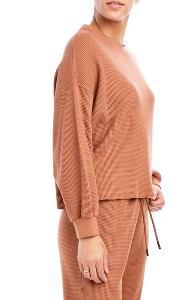 Shop Sage Collective Sage Collective Delilah Waffle Knit Pullover In Almond