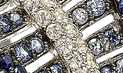 Suzy Levian Sterling Silver & Sapphire Gladiator Ring In Blue