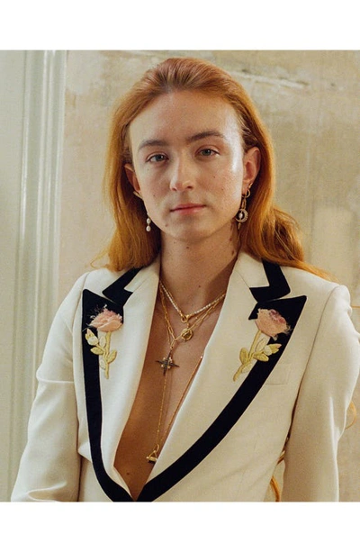 Missoma X Harris Reed In Good Hands Pearl Charm Necklace In Gold