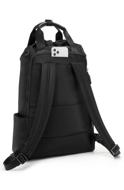 Shop Tumi Fern Nylon Drawstring Backpack In Black/ Gunmetal