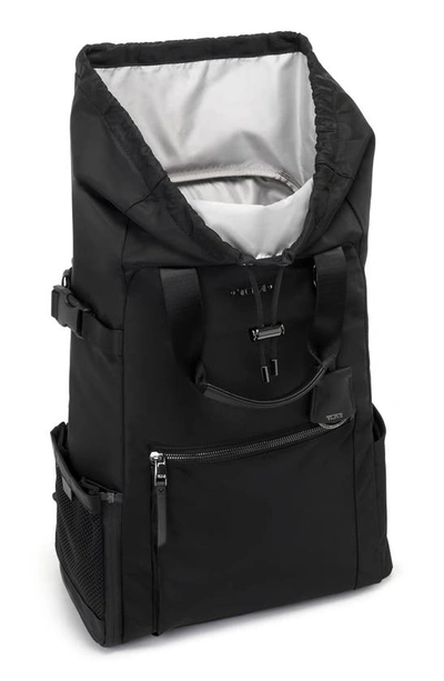 Shop Tumi Fern Nylon Drawstring Backpack In Black/ Gunmetal