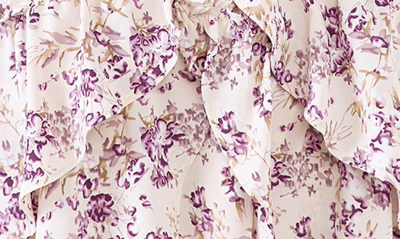 Endless Rose Floral Sleeveless Ruffle Minidress In Beige