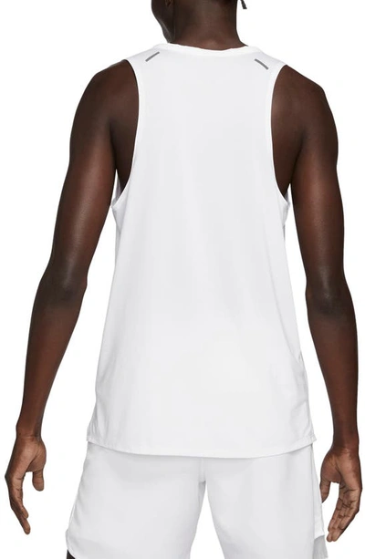 Shop Nike Dri-fit 365 Running Tank In White/ Reflective Silv