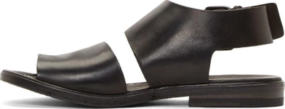 Shop Marsèll Black Leather Buckled Strap Sandals